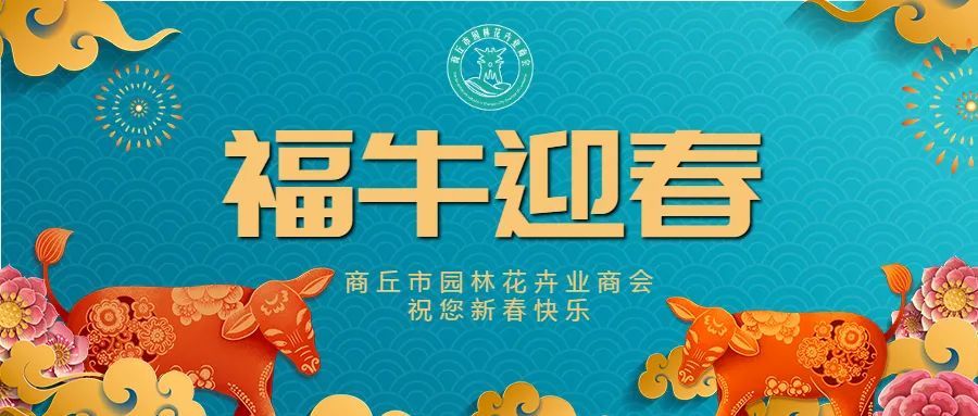 辛丑新春商丘市园林花卉业商会祝您2021牛牪犇