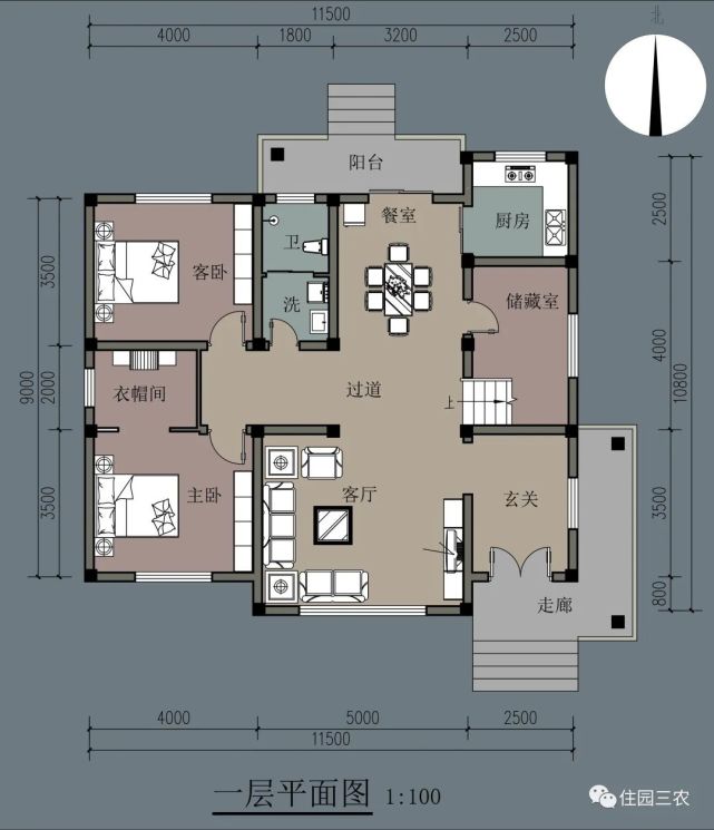 二层在一层的基础上,又增加了三个卧室和一个书房,还有卫生间和阳台.