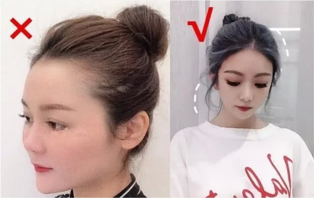 拍照难看是扎错了头发脸大女生正确扎发