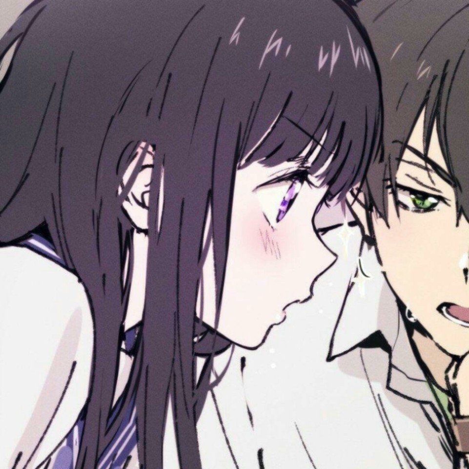 温柔可爱黑白系动漫情侣头像八