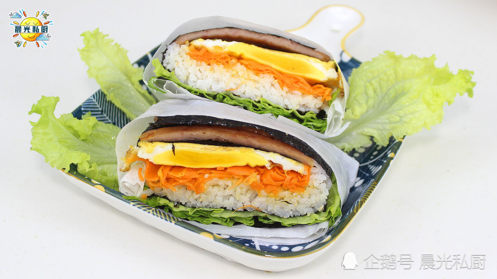 另类紫菜包饭米饭三明治制作简单便捷早中晚餐都可食用