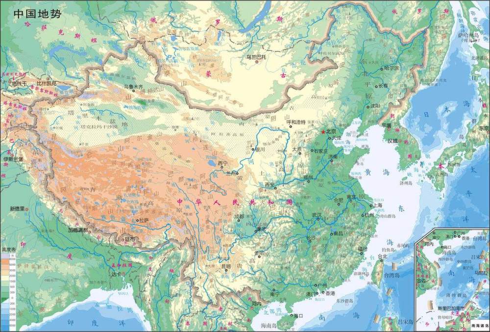 中国西部地区地形图片