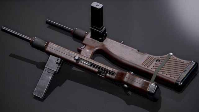 斯登冲锋枪的近亲二战后期英国的腋下单手冲锋枪viper