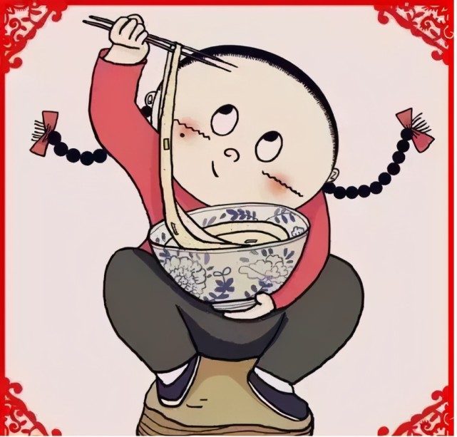 二,吃长寿面.