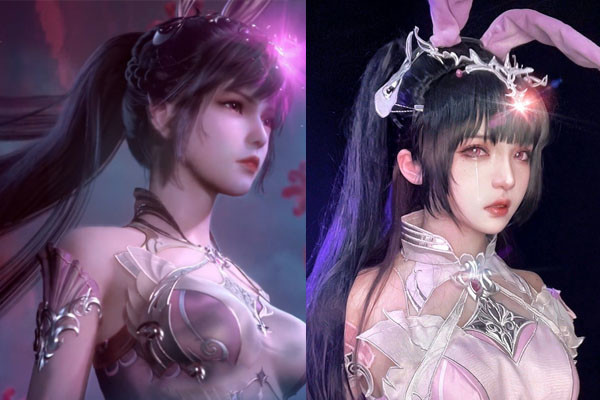 斗罗大陆:当真人和动漫融合成全新形象,朱竹清成最美仙女,比比东彻底