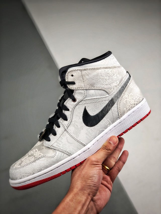 edcxairjordan1midaj1白絲綢中幫