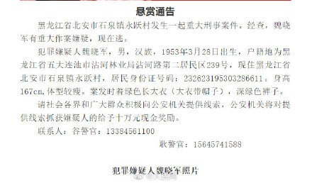 黑龙江北安特大杀人案嫌疑人尸体被发现