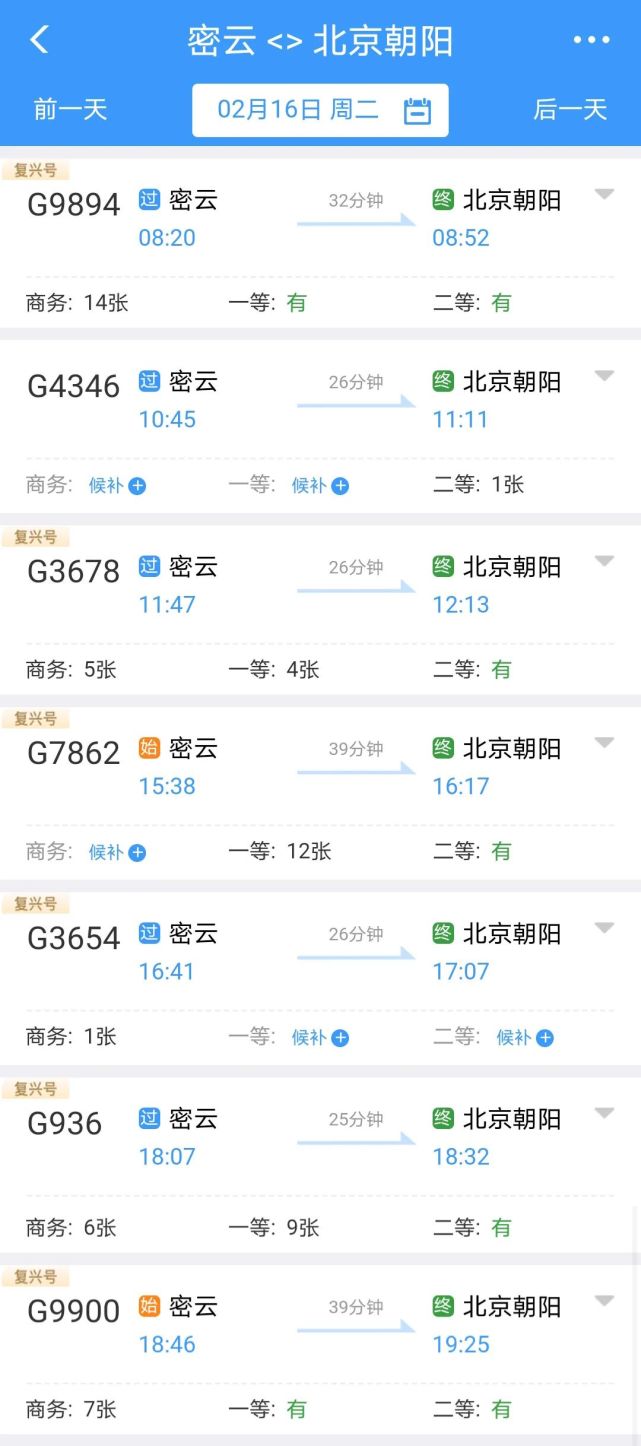 票价为32元时长为25分钟且密云—北京朝阳站两个车次密云站开通了g936