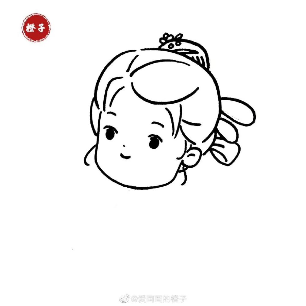 翩若惊鸿婉若游龙古风小姑娘简笔画教程