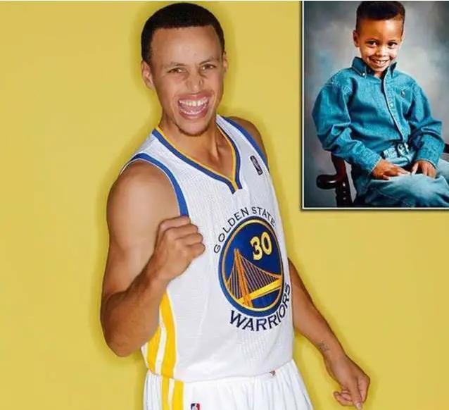 从过往的视频,我们不难发现小时候的库里就有着大牙缝,随着长大成为