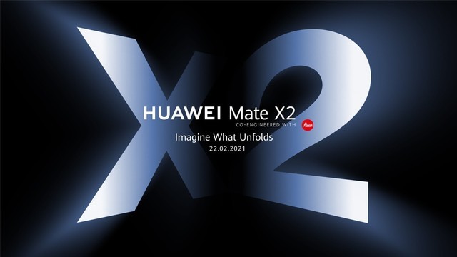 华为 Mate X2 预热，暗示采用内折方案