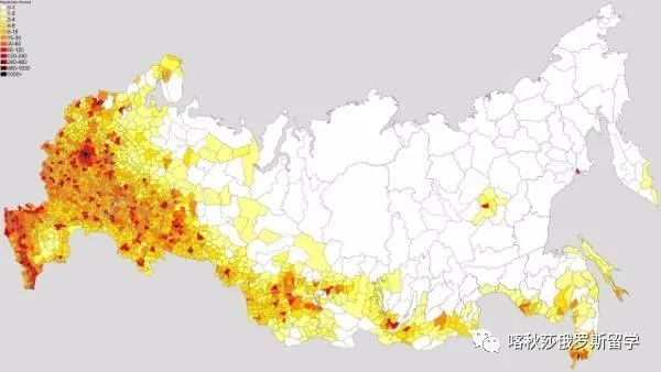 俄罗斯人口分布图而除此之外,在俄罗斯人口问题上给人们留下深刻印象