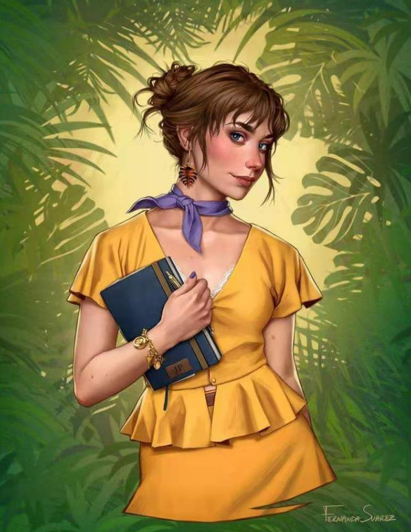 欧美写实画风的迪士尼公主灰姑娘成熟性感艾莎化身欧美辣妹