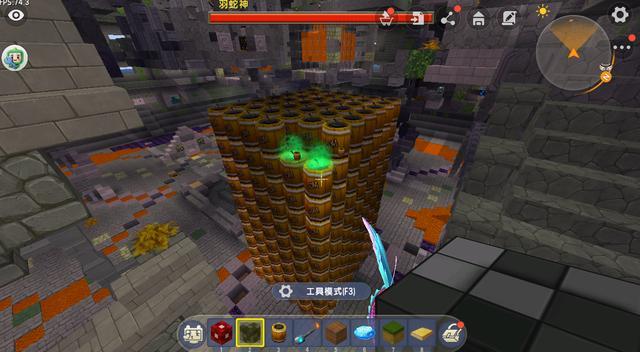 迷你世界：100个炸药桶PK羽蛇神，玩家发现boss隐藏攻击能力图3