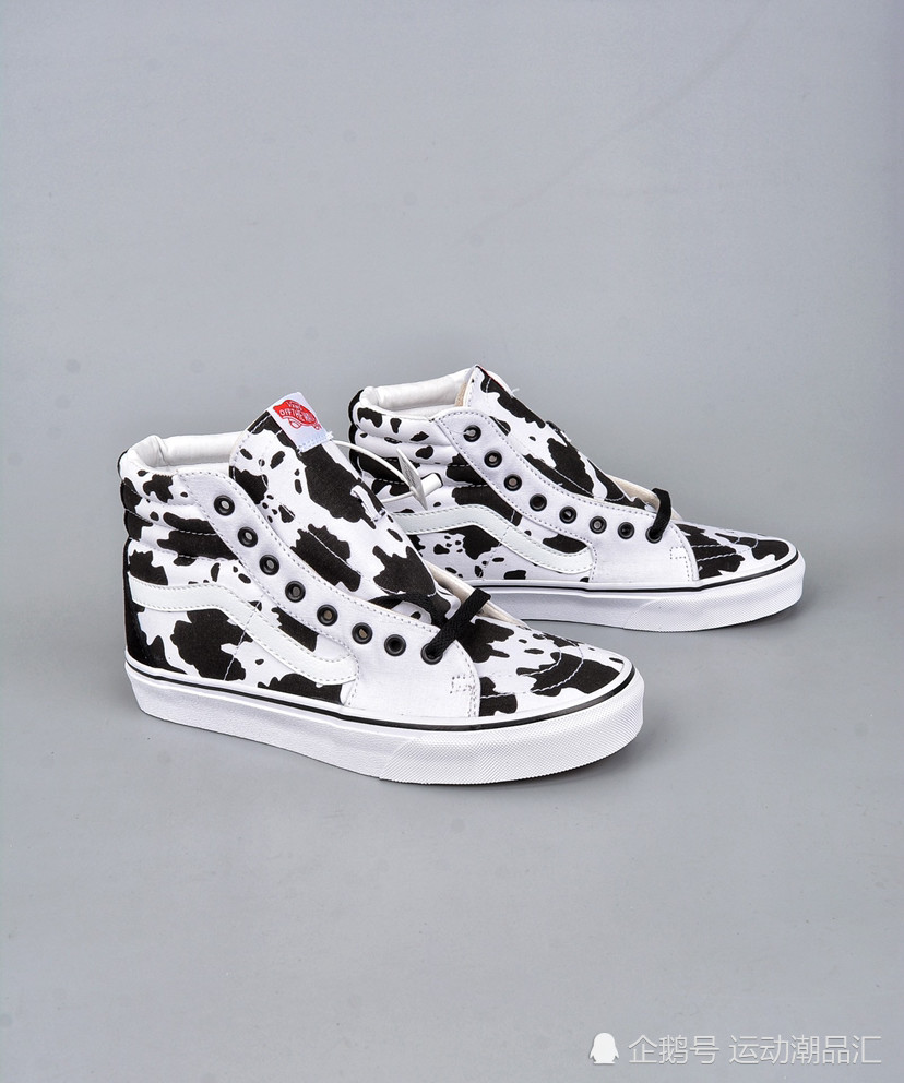 范斯万斯vans 奶牛定制高帮系带复古帆布休闲运动板鞋"帆布奶牛"_腾讯