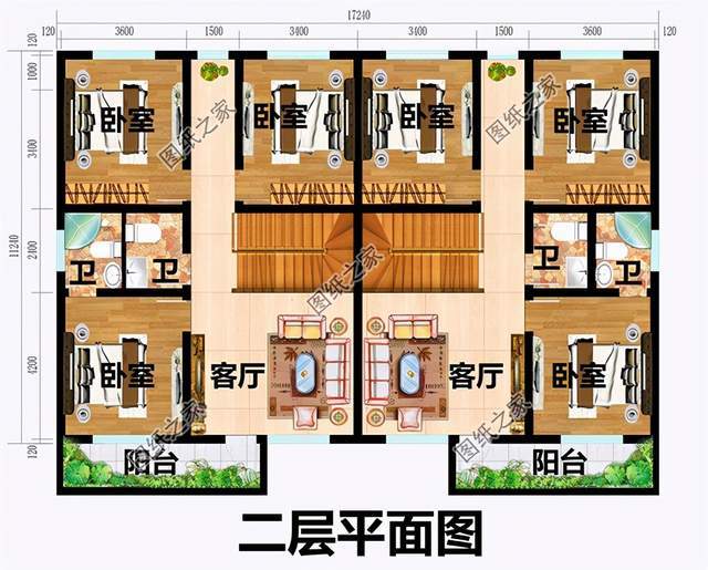 农村双拼二层别墅设计图每一套都有自己的亮点快和兄弟一起建