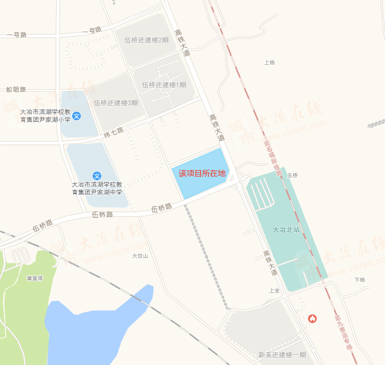 该项目大区位上属于大冶市城东方向,也就是尹家湖片区,属于大冶新城区