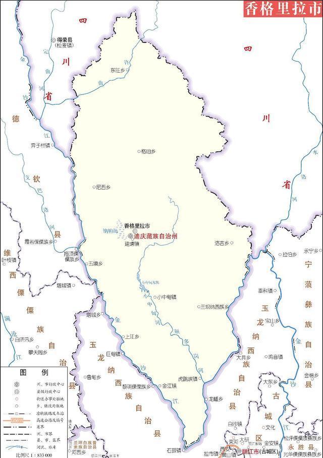 西北部,地处滇,川两省交界处,北,东与四川接壤,西,南与德钦县,维西县