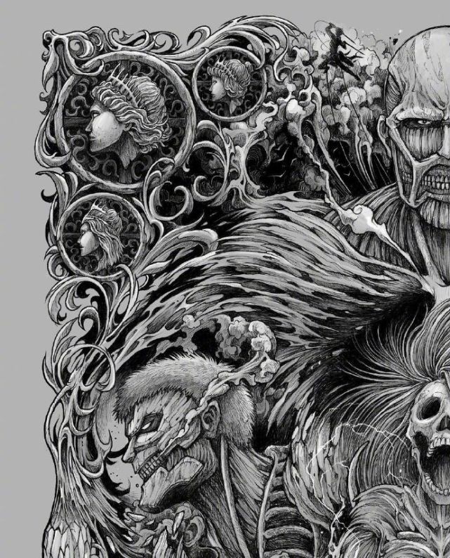 菲律宾艺术家5天绘制进击的9大巨人超震撼视觉效果满满的都是细节