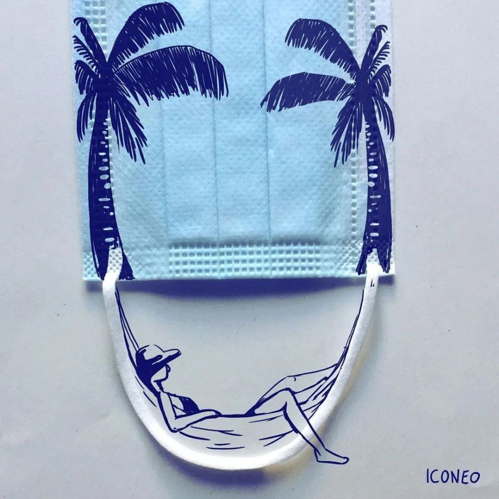 国外大佬居然在口罩上玩涂鸦他终于对口罩下手了