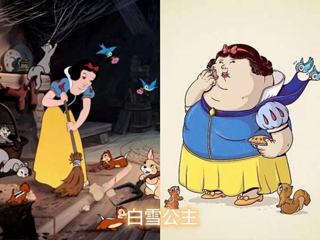 毁形象不止是漫威英雄老去,迪士尼公主发福都走不动路了
