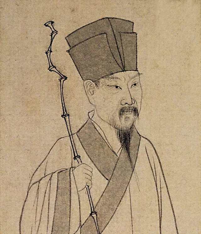 苏轼画像贾岛呢,也和孟郊一样,同样都是穷困潦倒,在贾岛的诗里面,所