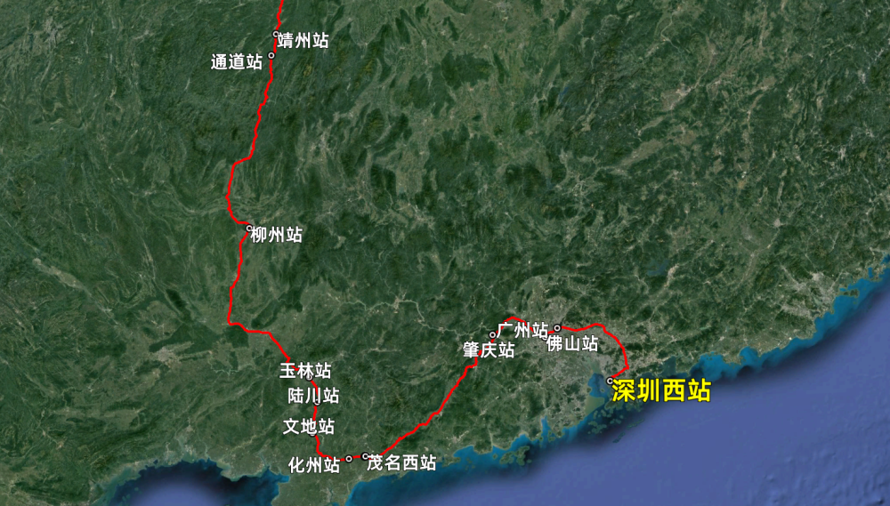 k837次列车线路图深圳西站到重庆西站