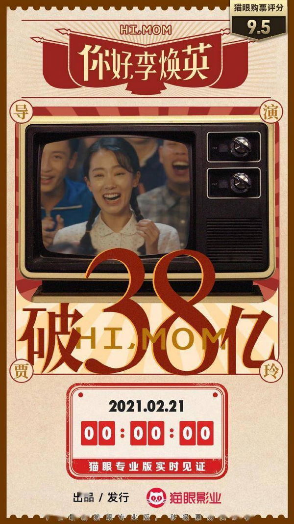 你好李焕英票房超38亿中国影史破五指日可待