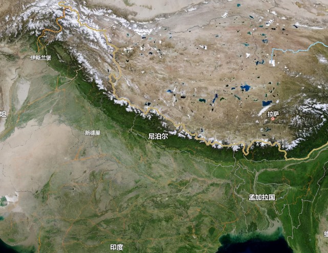 中印边境卫星图