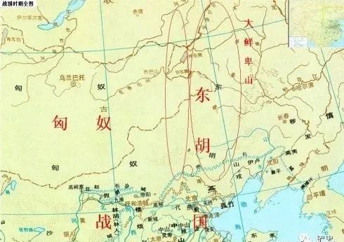 东胡人只得北迁至鲜卑山和乌桓山(乌桓山在辽河上游西喇木伦河以北)