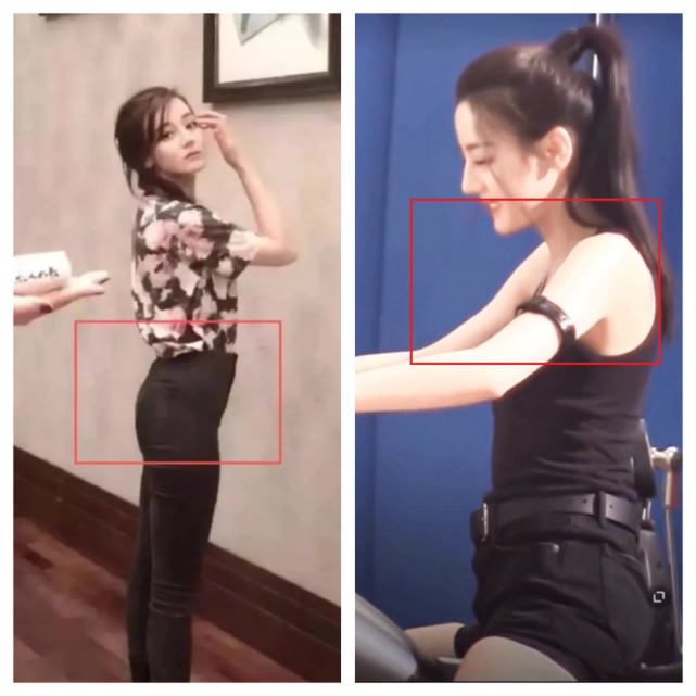 迪丽热巴机车大片炫酷美艳可美女也有体态圆肩问题