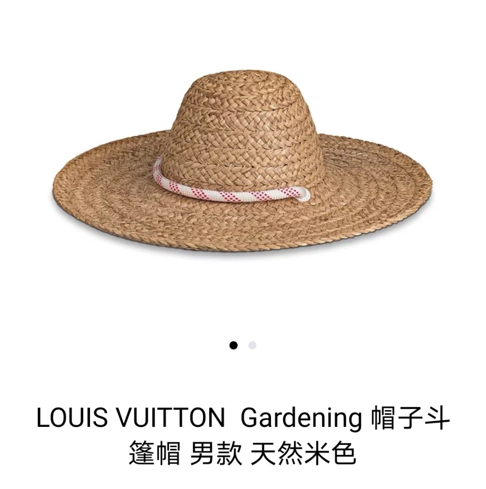 该产品由virgil abloh创造,介绍显示,帽子由100%稻草构成,绳扣与线绳