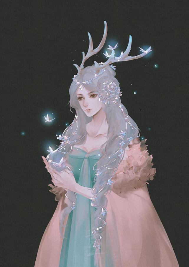 华清宫一鹿,千年精俊不衰,人呼曰角仙.画师:artistic青尘