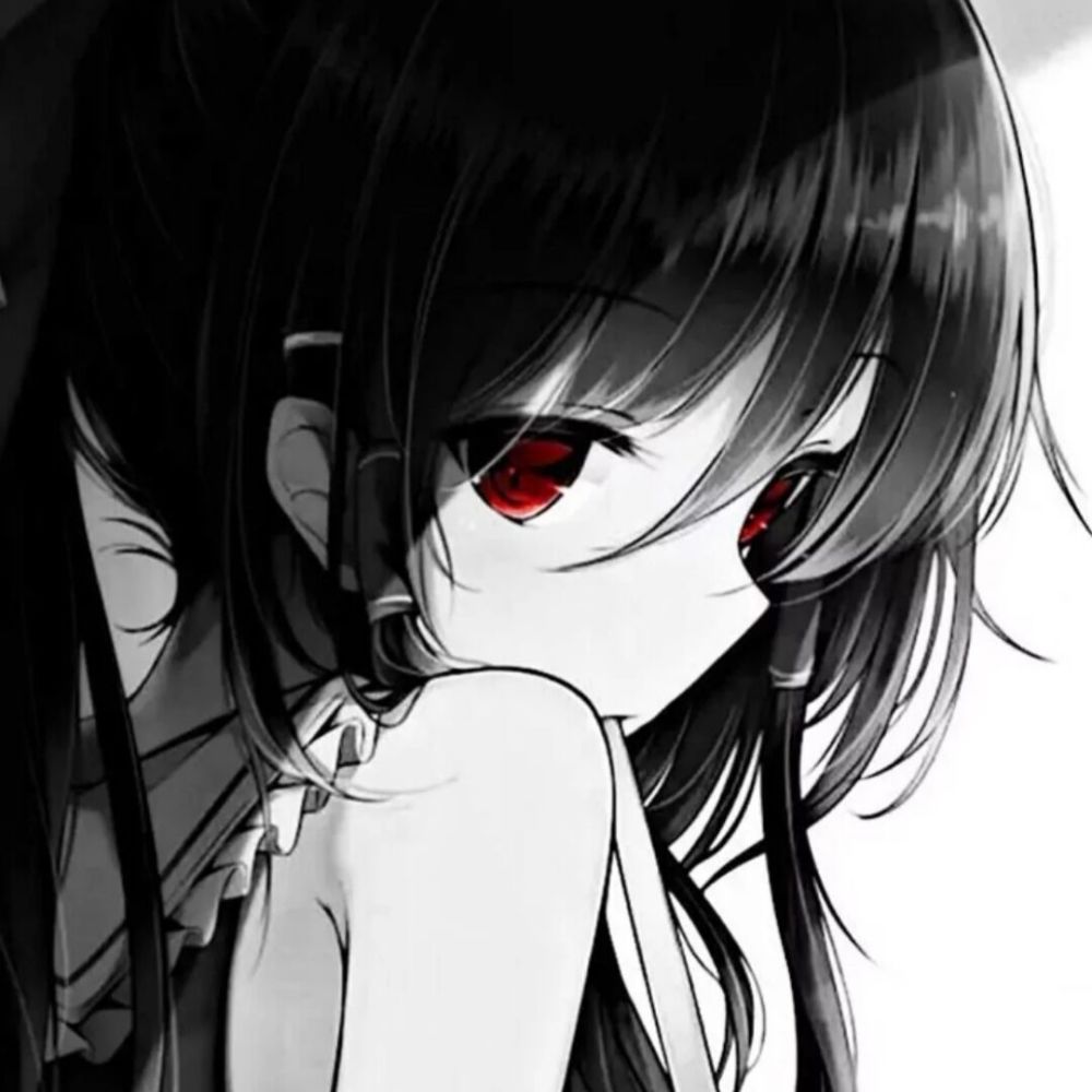 招桃花黑白动漫女生头像23