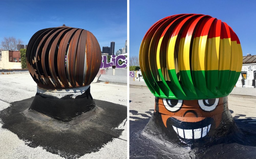 街头涂鸦将普通的角落改造成有趣的图案