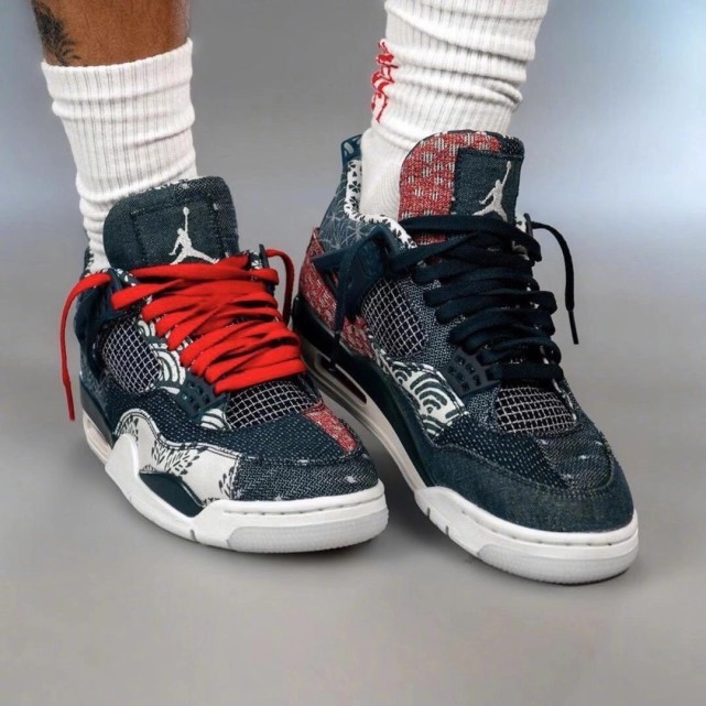 开学新鞋子aj4刺子绣