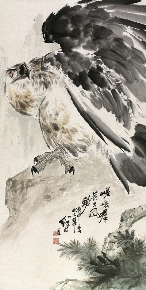 刘继卣画老鹰真妙,笔法堪比李苦禅,气势也绝不输潘天寿_腾讯新闻
