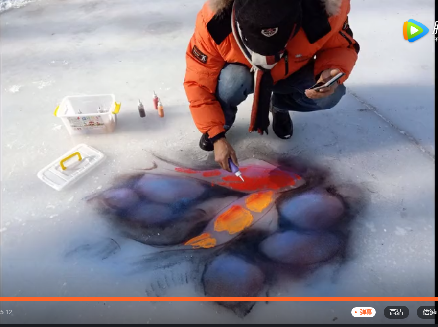 网络中国节元宵看完直接好家伙这个冰画也太绝了吧作者原来是他