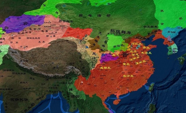 八王之乱及五胡分布图