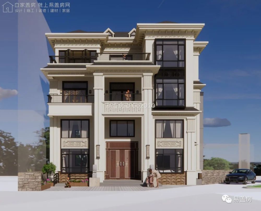 易盖房丨138m95m福建福清陈家欧式坡屋顶别墅