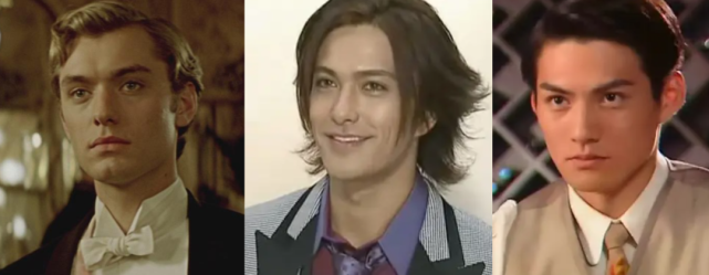 北村一辉,严屹宽用的也是裘德·洛的框架,三人轮廓深度,五官浓度依次