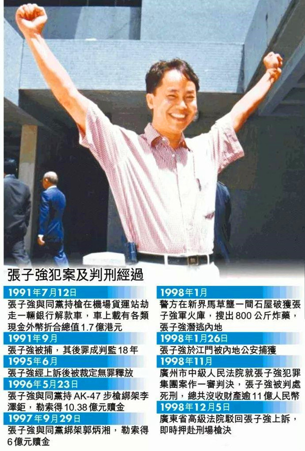 提起张子强和叶继欢,无人不知无人不晓,短短八年间,张子强连续抢劫运