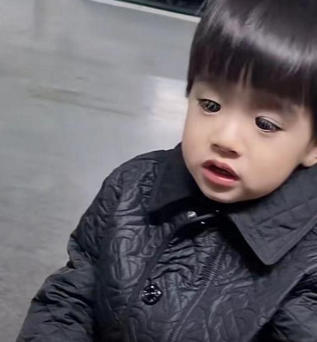 姜潮麦迪娜两岁儿子近照眼睛大得像戴了美瞳睫毛密又长挡视线