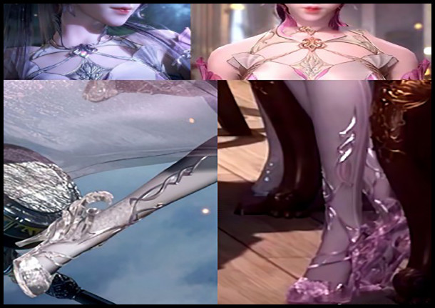 斗罗官方发布小舞的最终建模玻璃鞋头饰耳朵都在薄纱裙没了