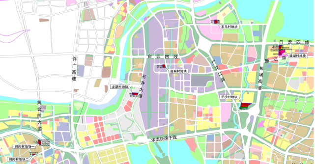 南部,石井大道西侧;●唐阁村地块位于位于唐阁村西南部,白云四线南侧