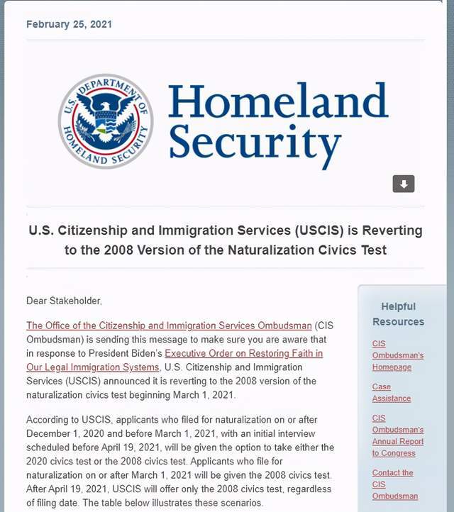 美国公民入籍考试又改版08年版将恢复 腾讯新闻