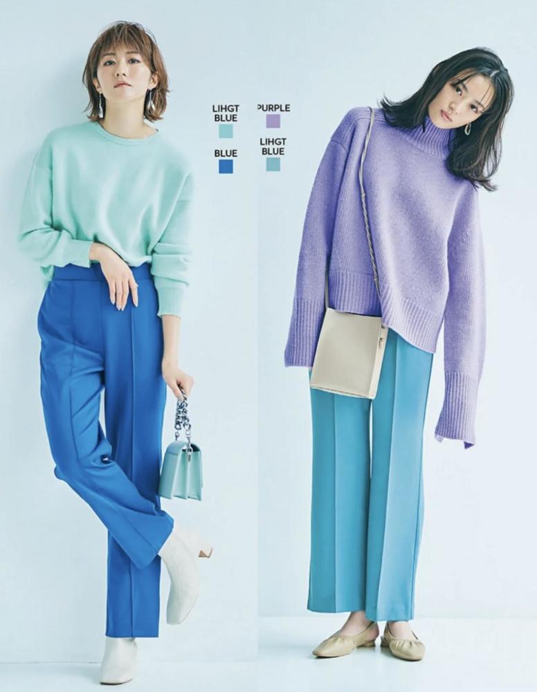 是非常理性的配色方案,两个颜色饱和度不高,它们的色彩属性比较相近