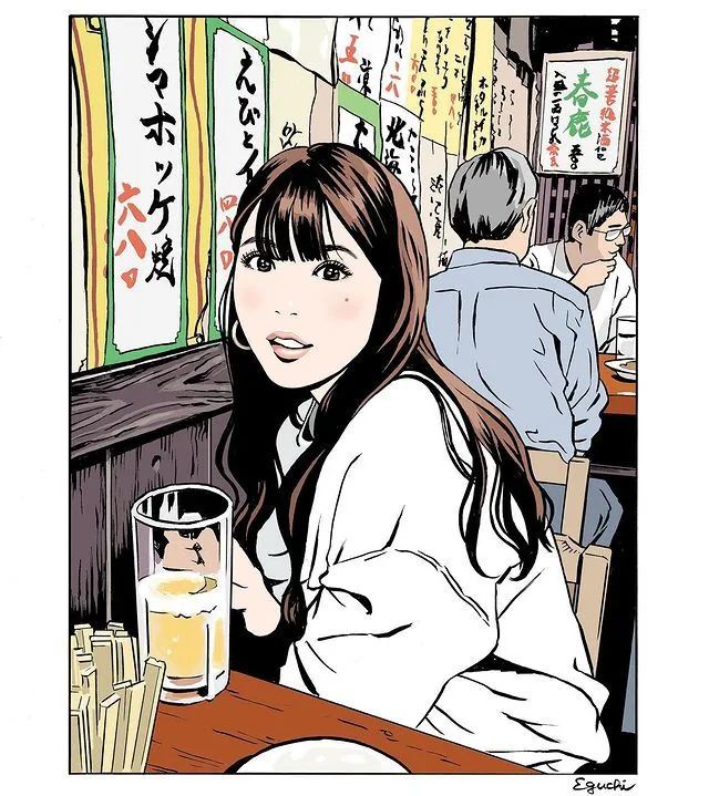 壁纸|漫画家江口寿史笔下的日本少女