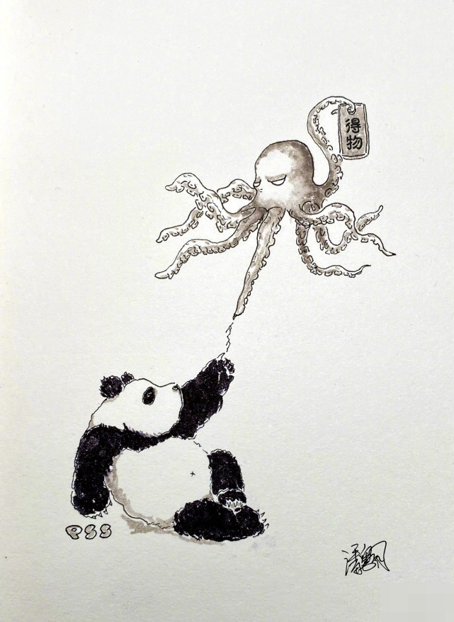 潘粤明,真·重度熊猫爱好者,生病也要画熊猫,你就是熊猫本熊?