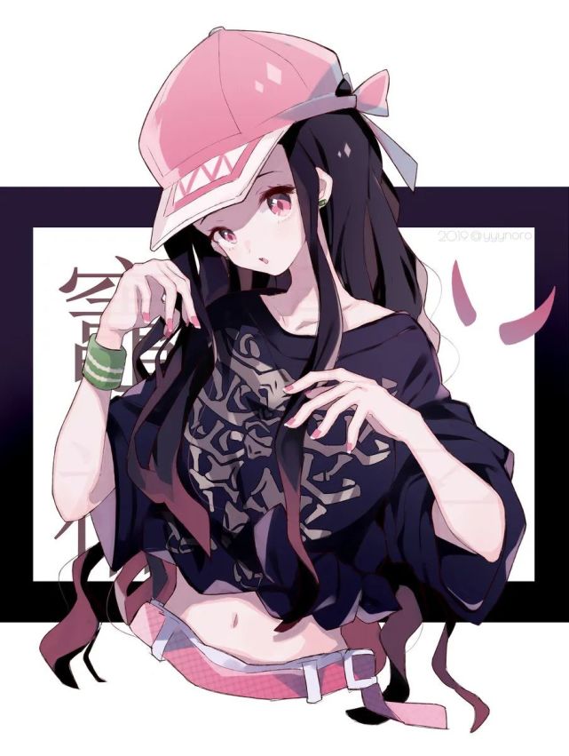 鬼灭之刃现代装的豆子恋柱和香奈乎超时尚的画风